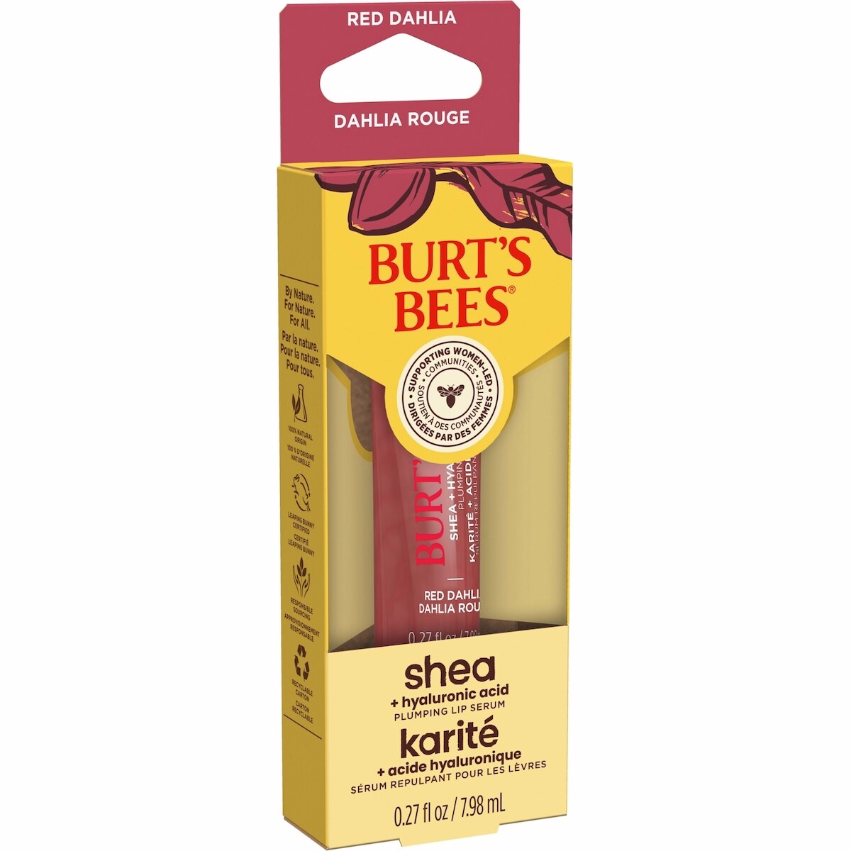Burt's Bees Shea + Hyaluronic Acid Red Dahlia Plumping Lip Serum, Natural Origin Lip Care, 1 Tube Burt's Bees Shea + Hyaluronic Acid Red Dahlia Plumping Lip Serum, Natural Origin Lip Care, 1 Tube