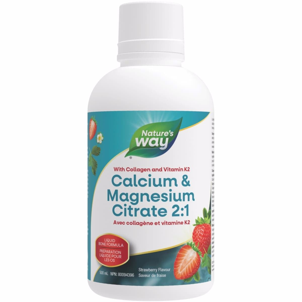 Calcium & Magnesium Citrate 2:1 with Vitamin K2 & Collagen, Strawberry