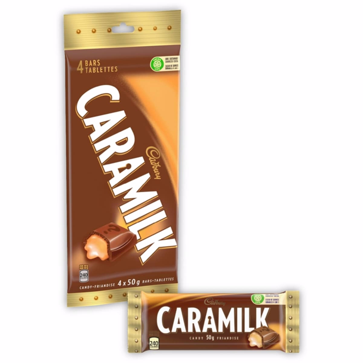 Caramilk, Chocolatey Candy Bars, Multipack, Caramel, Pack of 4