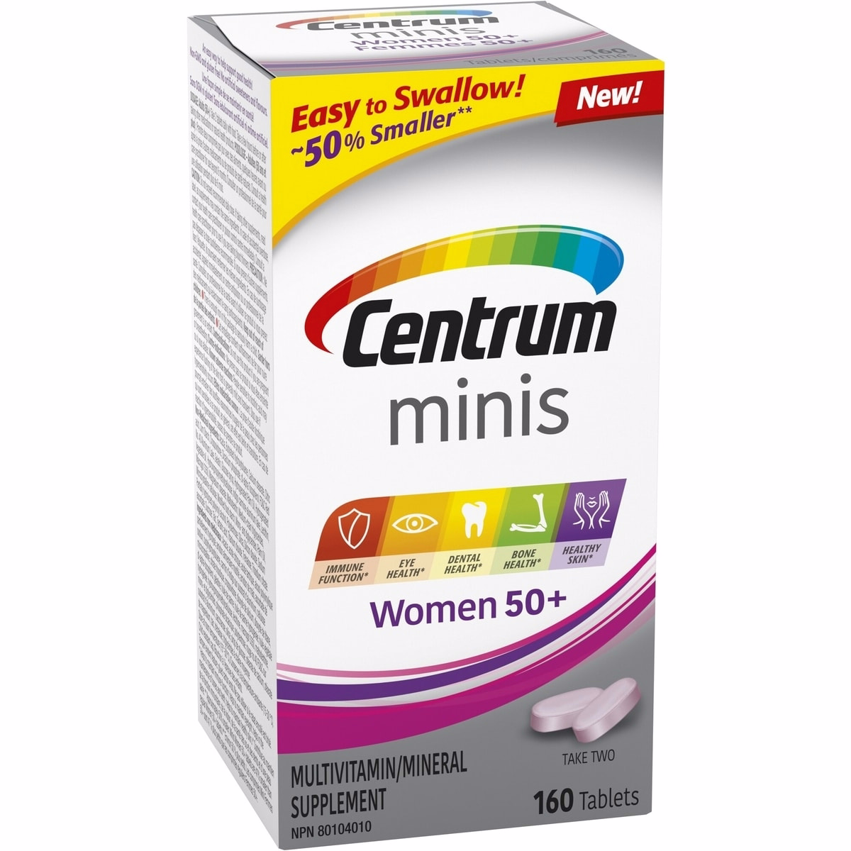 Centrum 女性 50+ 綜合維他命與多礦物補充劑，迷你錠，160 顆