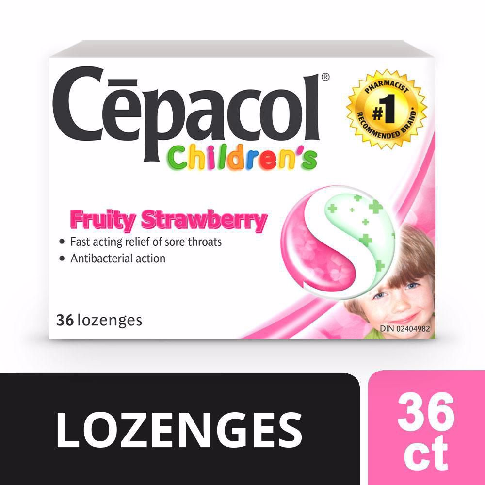 Cepacol Cepacol Children's Fruity Strawberry, Sore Throat Lozenges, 36 Ct 36.0 Count