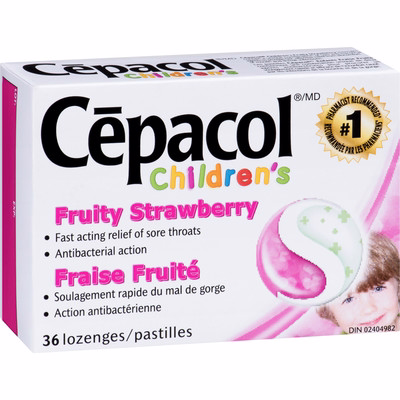 Cepacol Cepacol Children's Fruity Strawberry, Sore Throat Lozenges, 36 Ct 36.0 Count