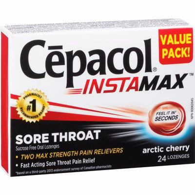 Cepacol Instamax Arctic Cherry, Sore Throat Lozenges