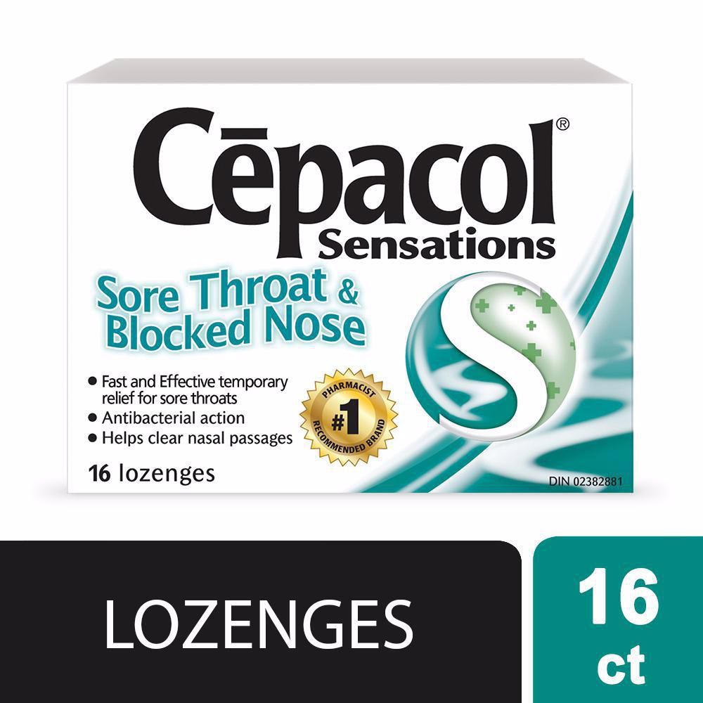 Cepacol® Sensations Sore Throat and Blocked Nose Lozenges 16 ct