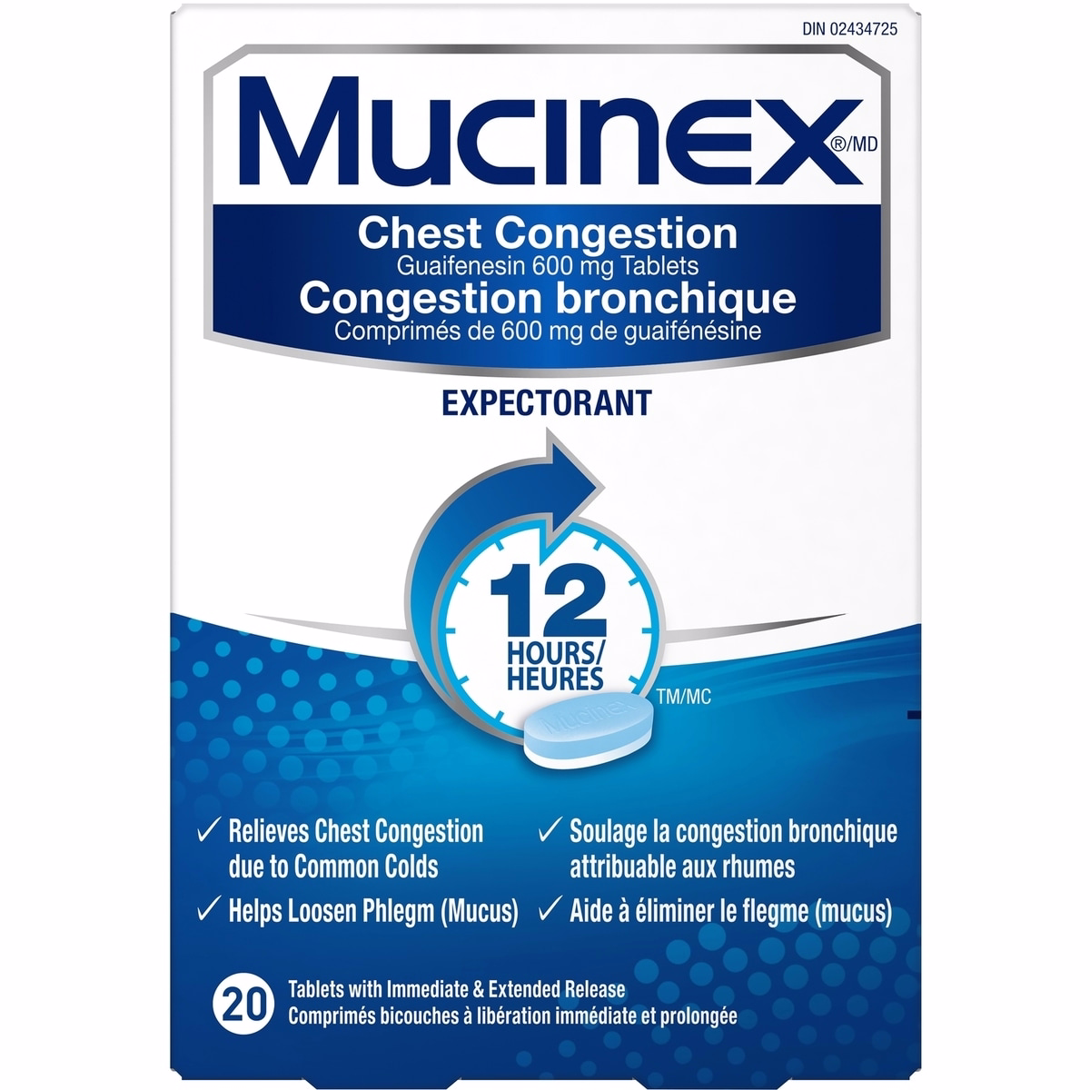 Chest Congestion Guaifenesin 600 mg Tablets Expectorant (Cough Medicine)