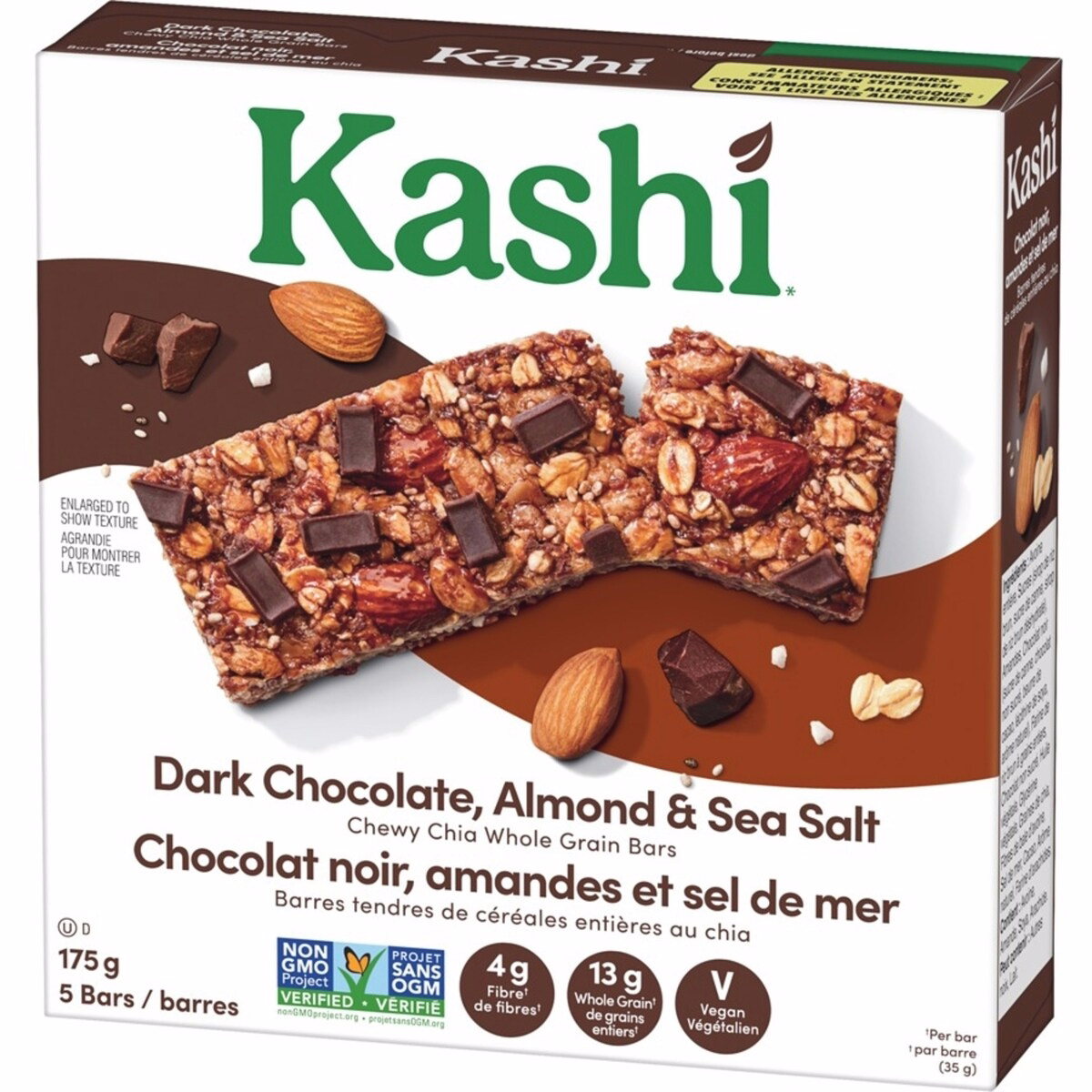 Kashi 嚼勁十足 奇亞籽 全穀條(黑巧克力、杏仁與海鹽) Kashi 嚼勁十足 奇亞籽 全穀條(黑巧克力、杏仁與海鹽)