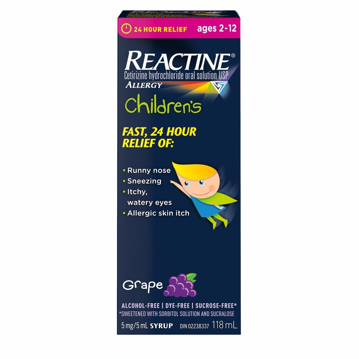 Children’s Liqiuid Allergy Medicine, Grape Flavour, 5mg