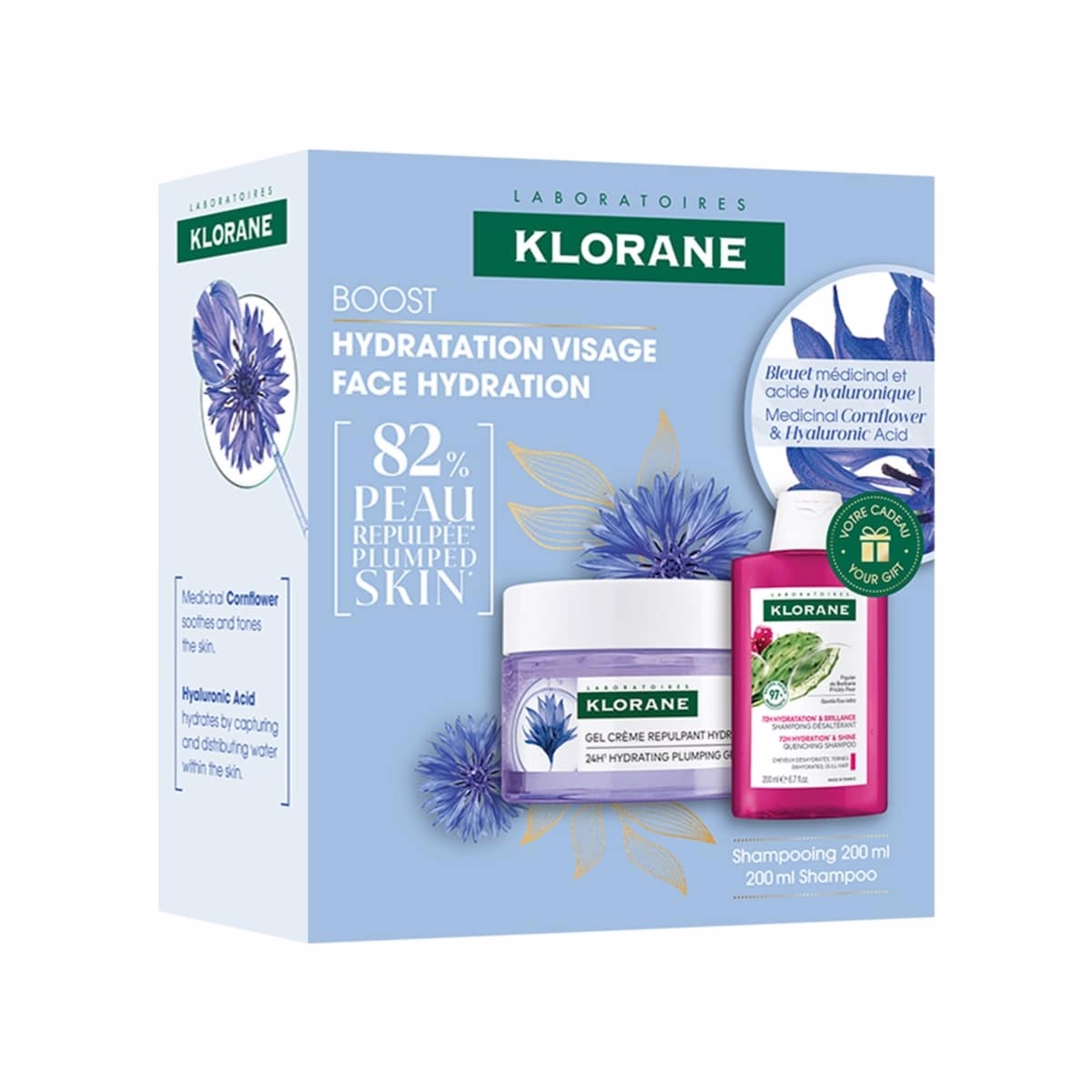 크리스마스 세트 - 얼굴 및 모발 수분 공급 - 유기농 콘플라워