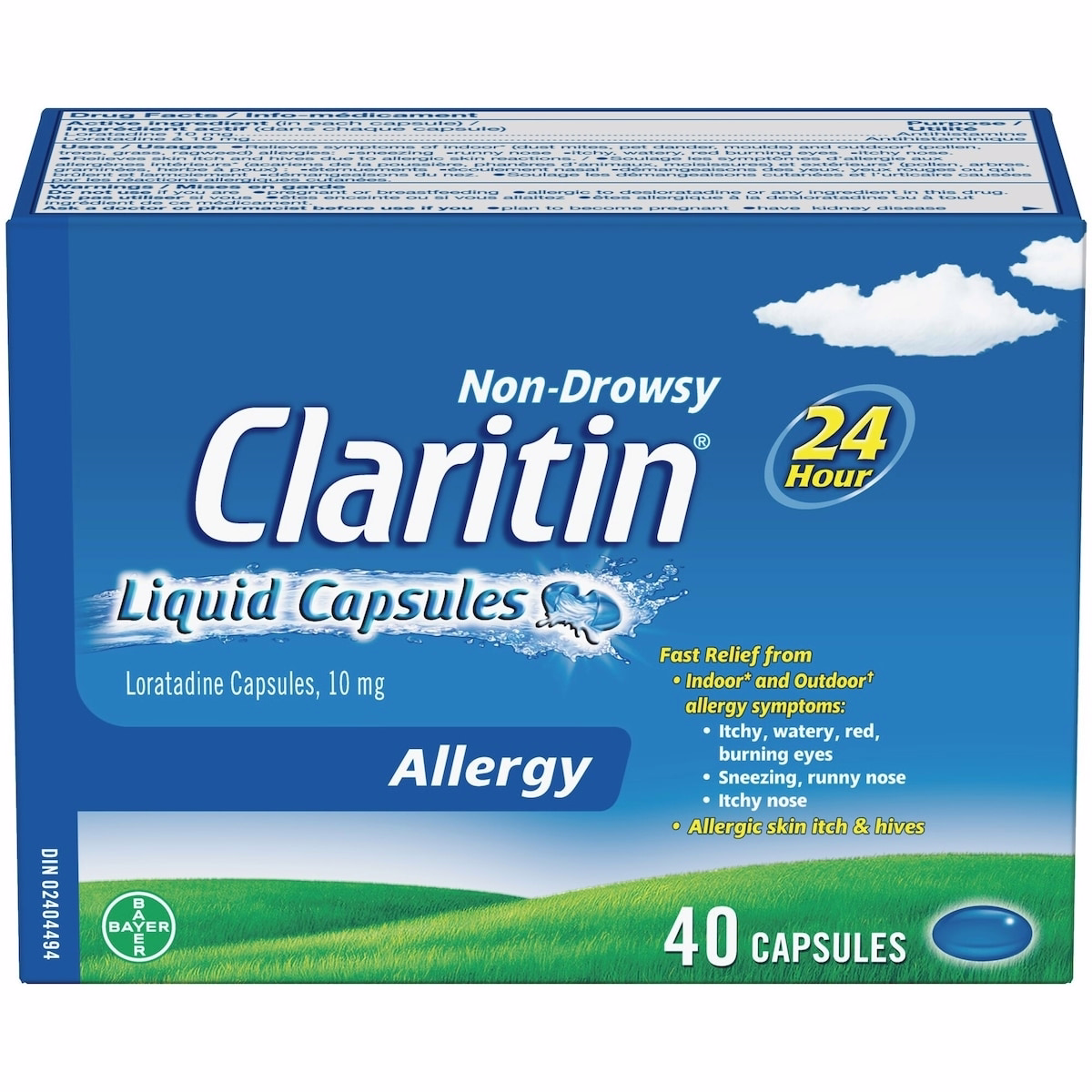 Claritin Liquid Capsules Allergy Medicine, Fast-Acting 24-Hour Non-Drowsy Relief 10 mg, 40 Capsules