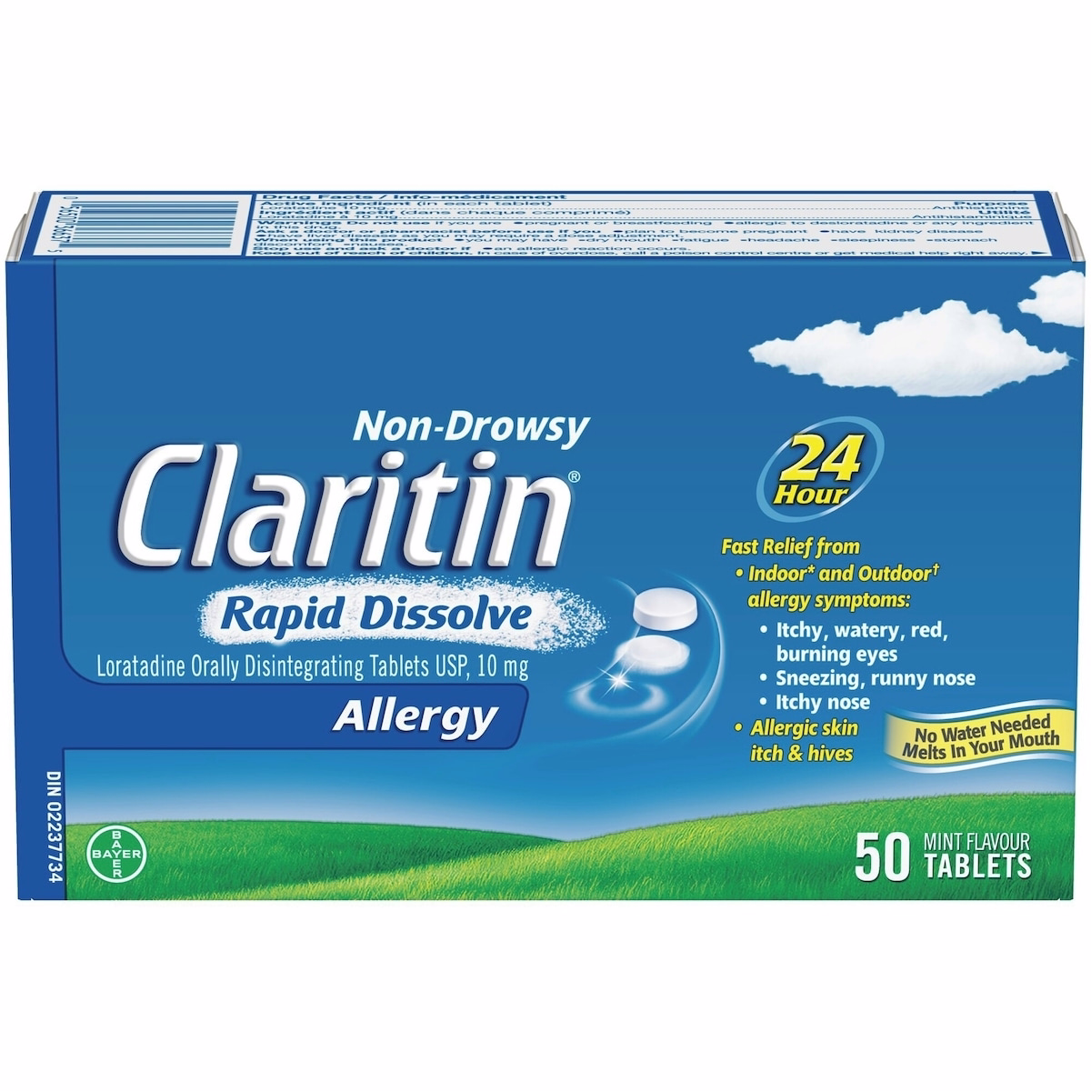 Claritin 速溶過敏藥物，24 小時不昏睡緩解，10 mg，50 顆錠