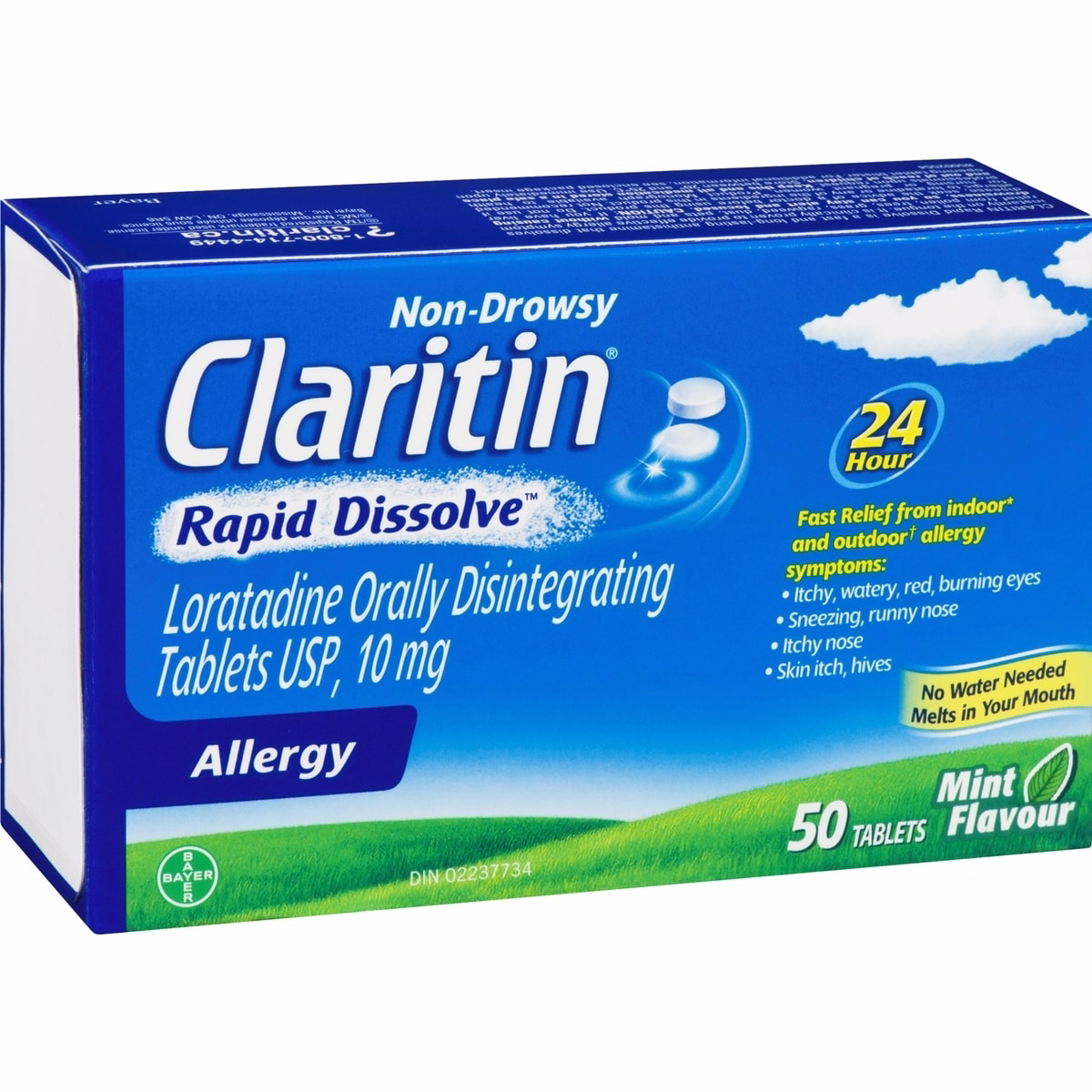 Claritin 速溶過敏藥物，24 小時不昏睡緩解，10 mg，50 顆錠