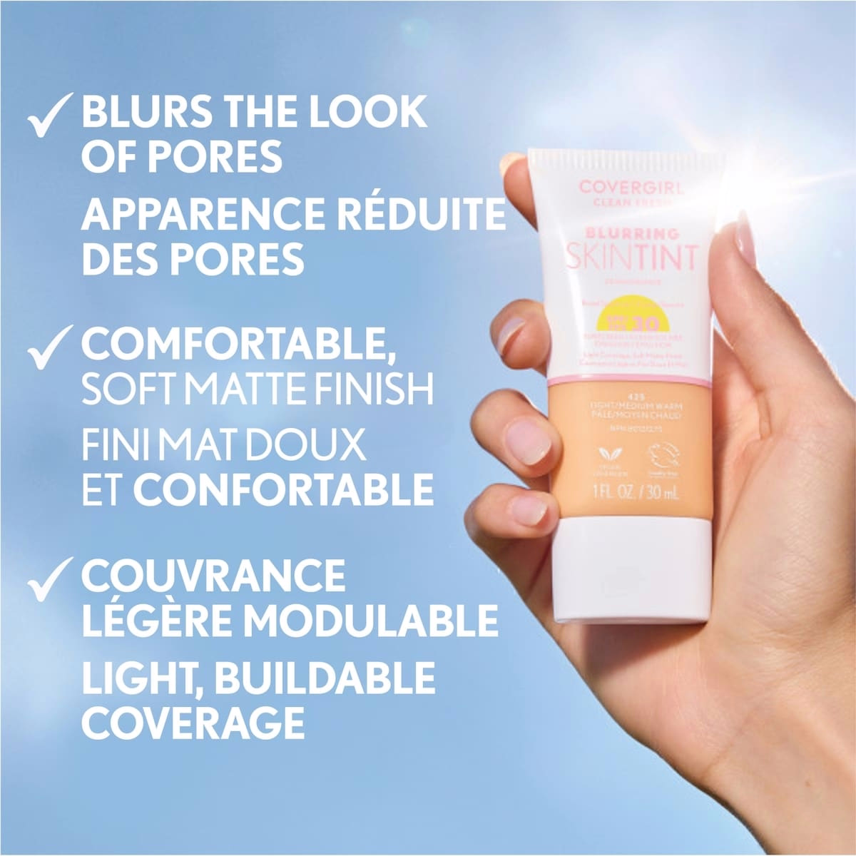 Clean Fresh Blurring Skin Tint, Liquid Foundation - Matte Finish - with SPF 30 Clean Fresh Blurring Skin Tint, Liquid Foundation - Matte Finish - with SPF 30