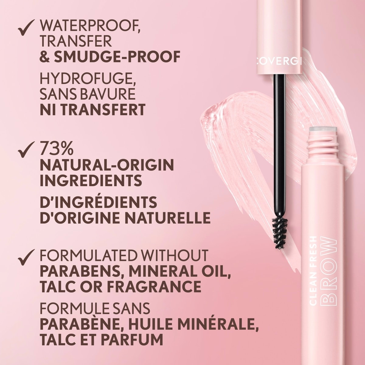 Clean Fresh Brow Enhancer Gel Wax, Flexible Hold, Non-Sticky, Non-Crunchy, All-Day Wear, Vegan Formula Clean Fresh Brow Enhancer Gel Wax, Flexible Hold, Non-Sticky, Non-Crunchy, All-Day Wear, Vegan Formula