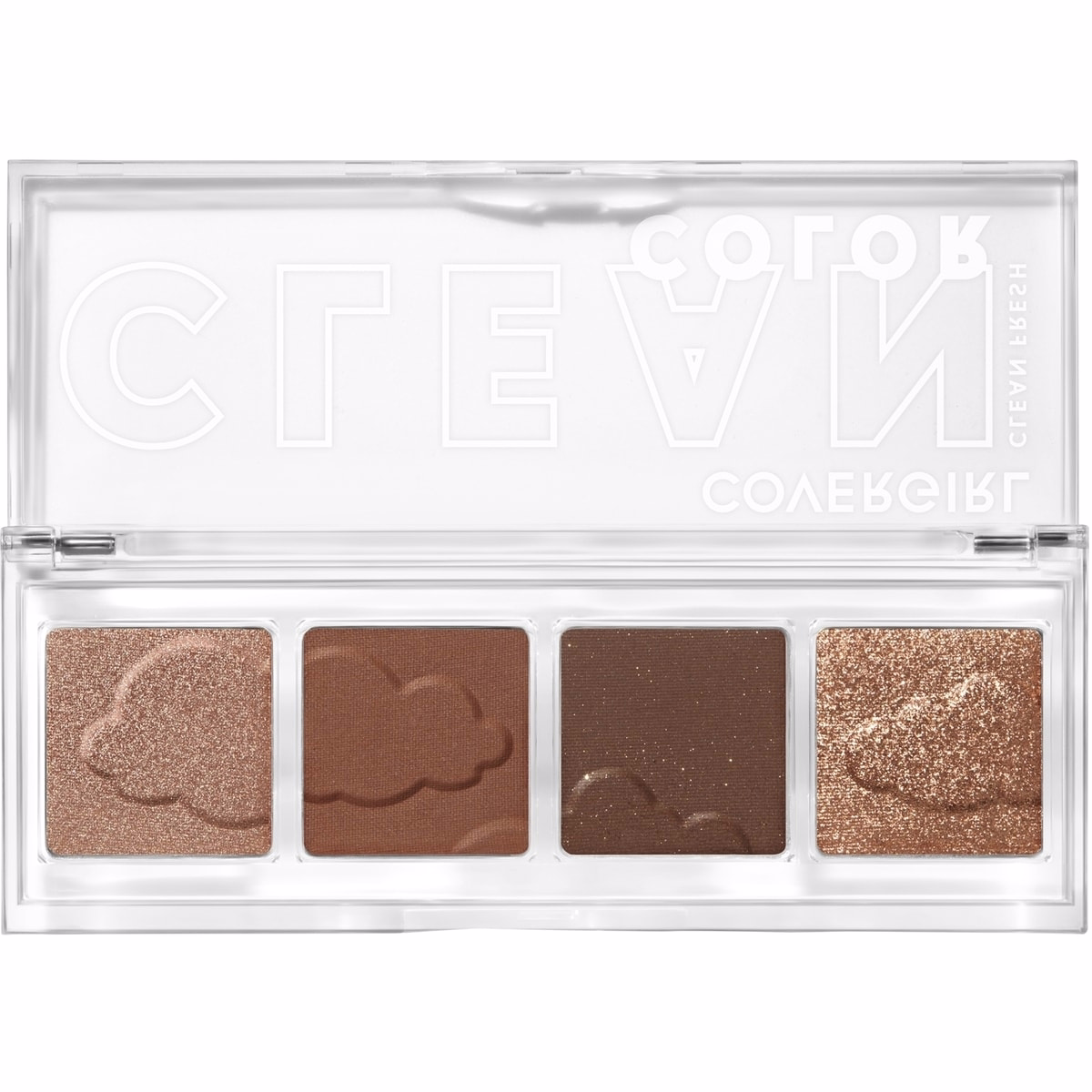 クリーン フレッシュ クリーンカラー クアッド、タルク不使用、鉱物油不使用、パラベン不使用、香料不使用、高発色のアイシャドウ