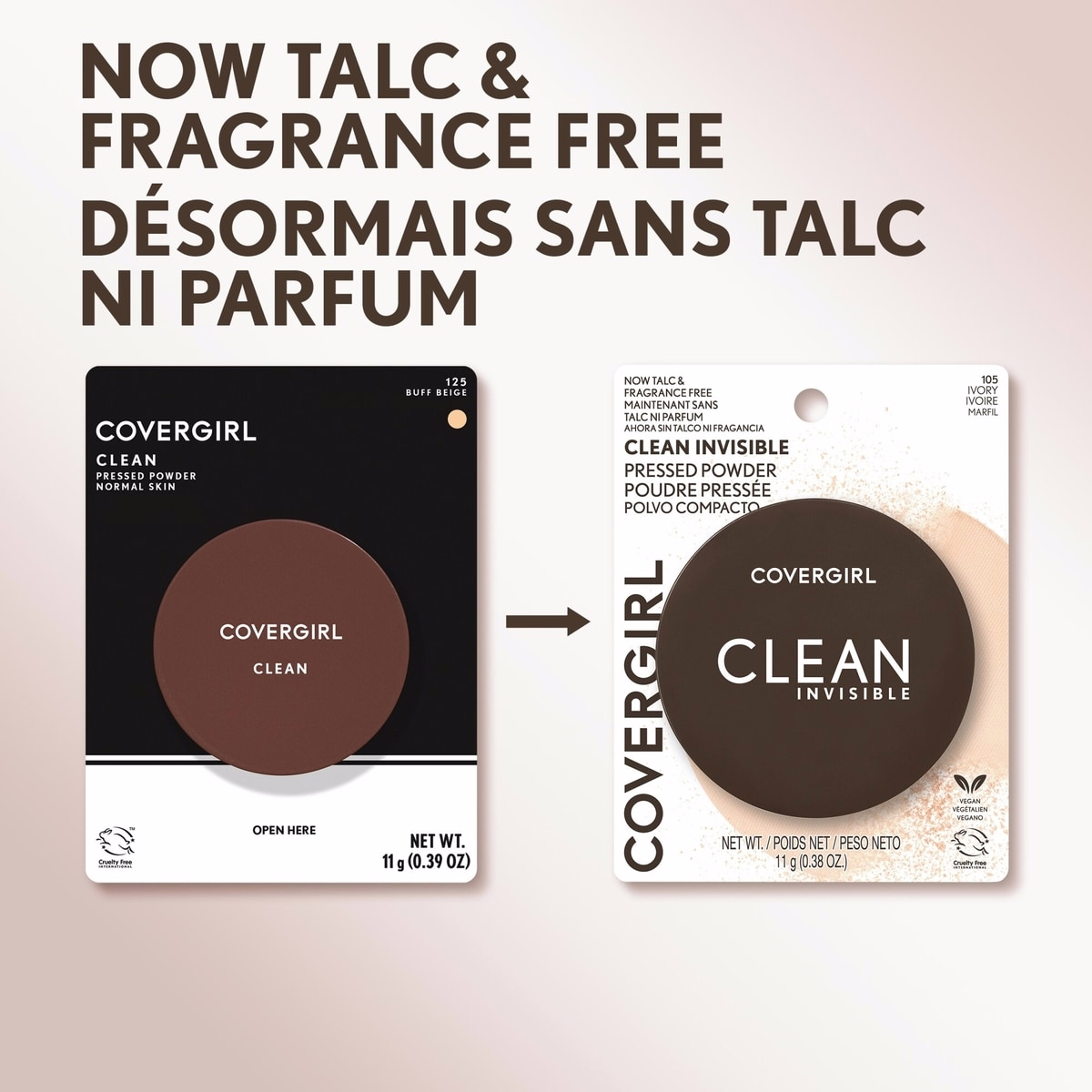 클린 인비저블 프레스드 파우더, 가볍고 통기성 있는 비건 포뮬러, 탈크 무향료