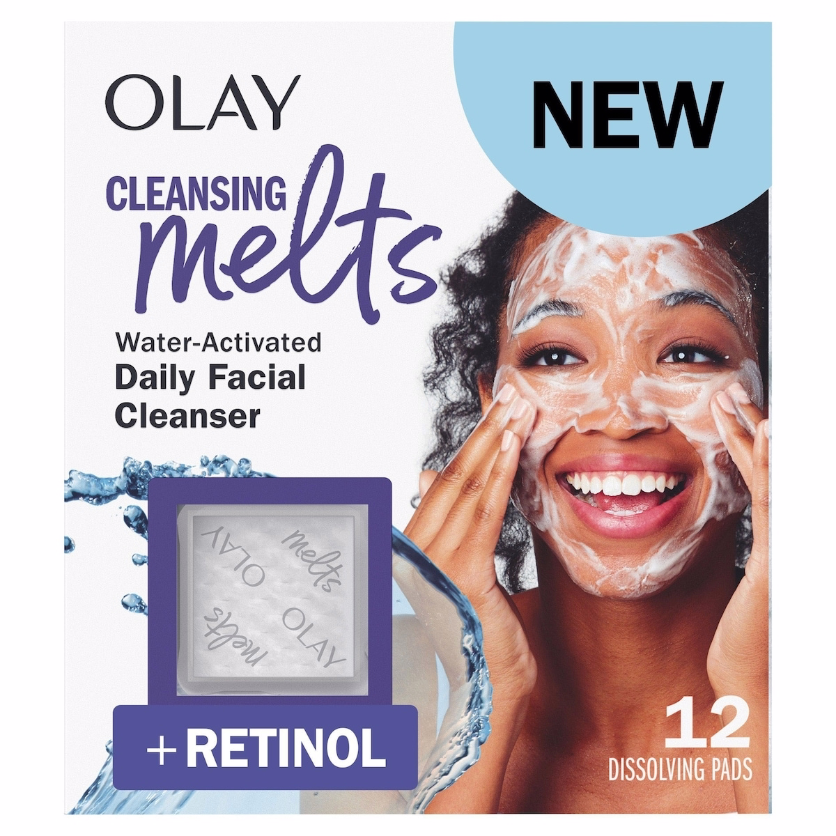 Cleansing Melts + Retinol Face Cleanser, 12ct, Water-Activated Face Wash Cleans, Tones, and Refreshes Skin Cleansing Melts + Retinol Face Cleanser, 12ct, Water-Activated Face Wash Cleans, Tones, and Refreshes Skin