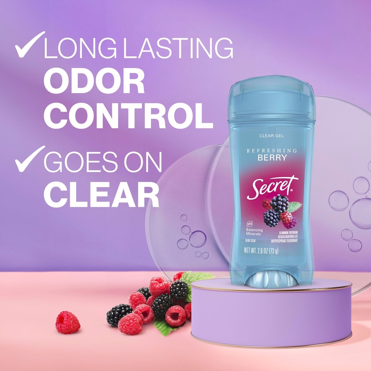 Clear Gel Antiperspirant and Deodorant, Berry Scentrams Clear Gel Antiperspirant and Deodorant, Berry Scentrams