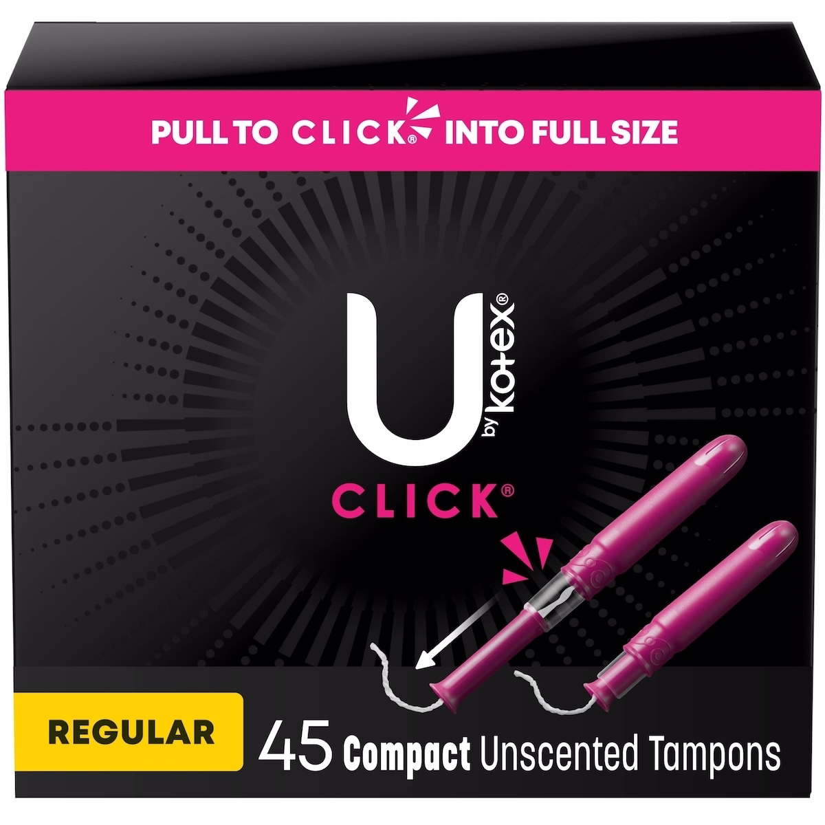 Click Compact Tampons, Regular, 45 ct