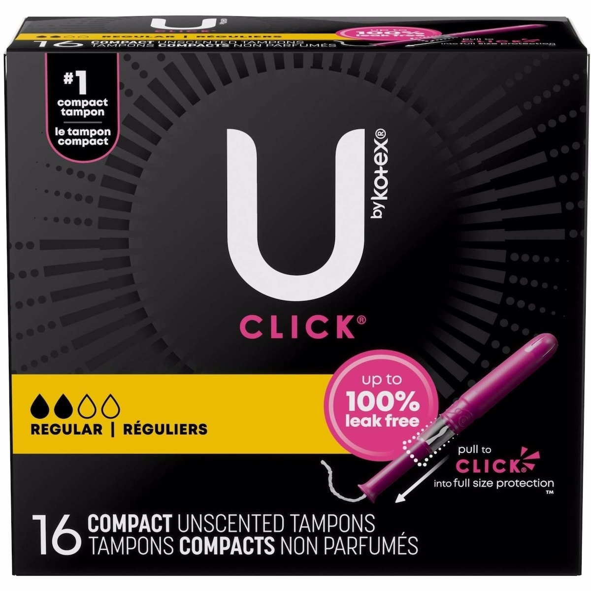 Click Compact Tampons, Regular Absorbency, 16 ct