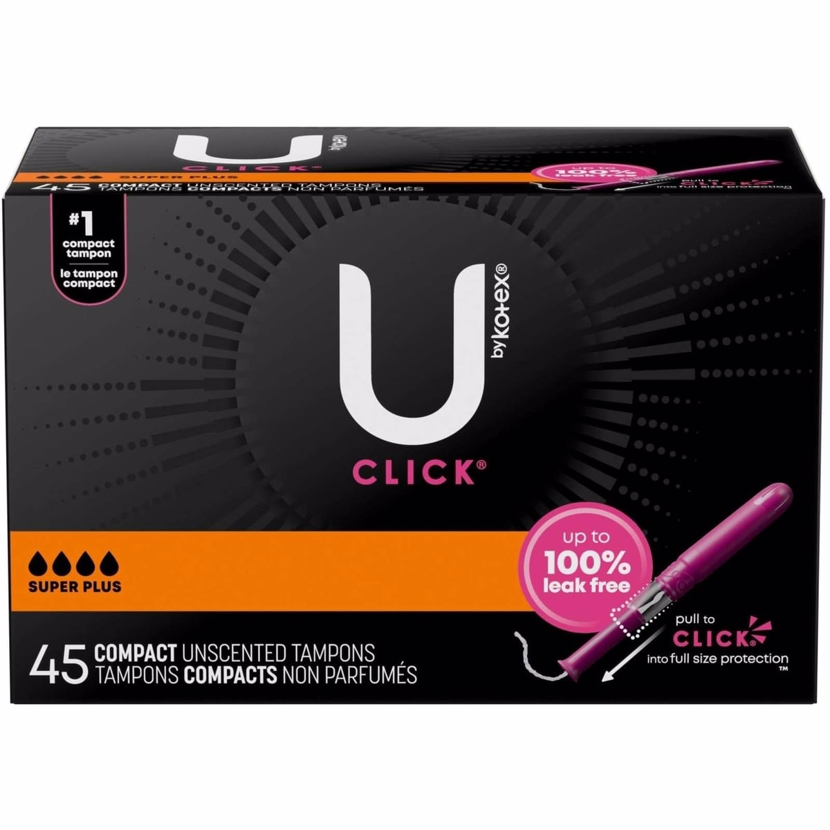 Click Compact Tampons, Super Plus, Unscented