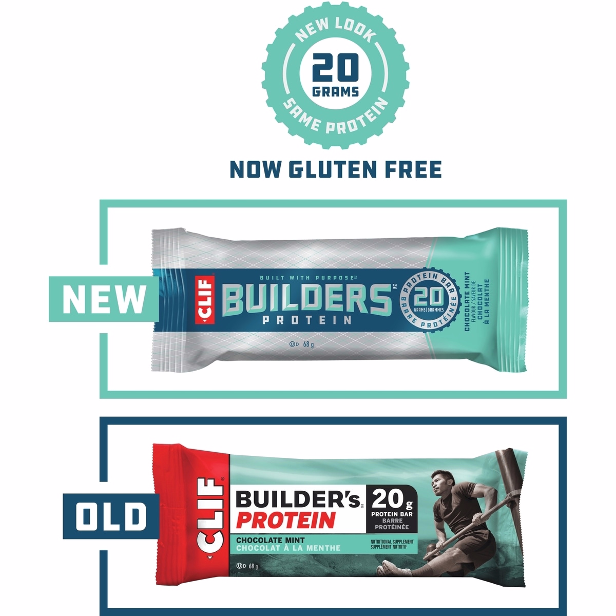 CLIF BUILDERS™  - Protein Bars - Chocolate Mint - (68 Gram Non-GMO Bars, 6 Count)