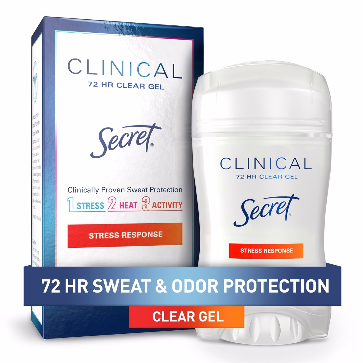 Clinical Strength Clear Gel Antiperspirant and Deodorant, Stress Response