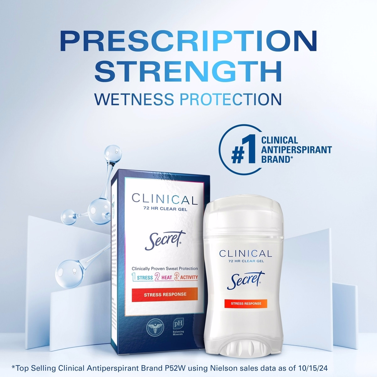 Clinical Strength Clear Gel Antiperspirant and Deodorant, Stress Response