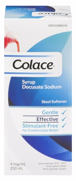 Colace 도큐세이트 나트륨 대변 연화제 용액 - 시럽 4 mg/mL 250 mL