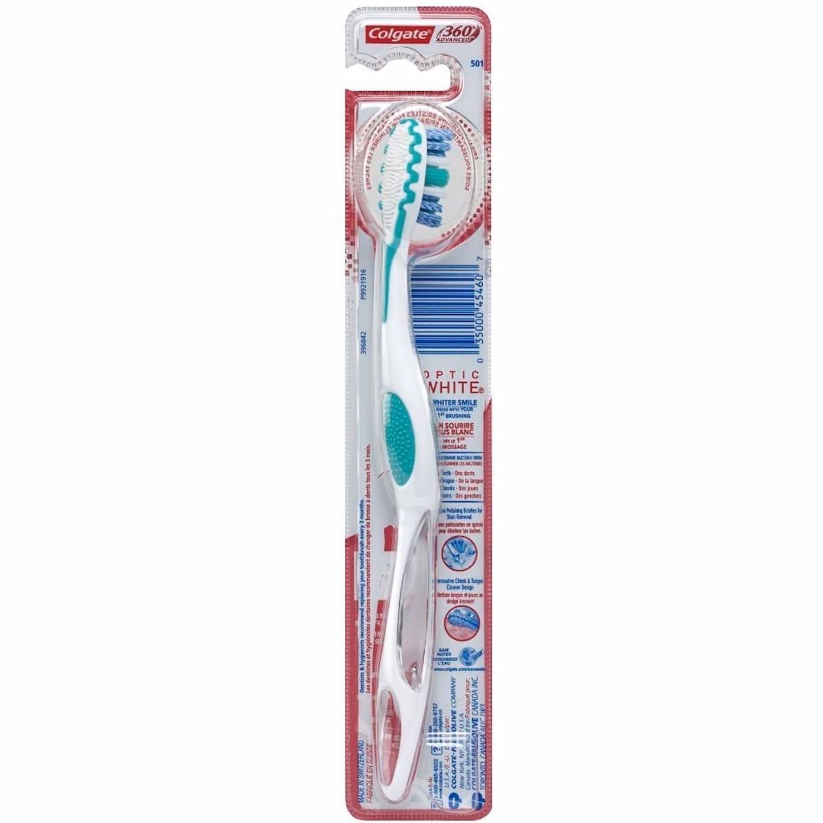 Colgate 360° Advanced Optic White Toothbrush, Medium