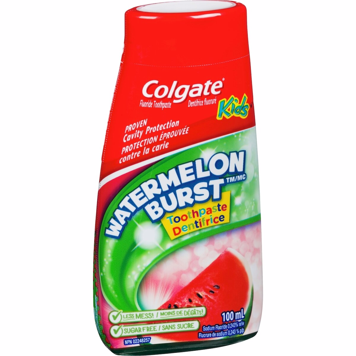 Colgate Gel Liquide 2-en-1 Pour Enfants Pastèque Burst Dentifrice et Bain de Bouche, 100 mL