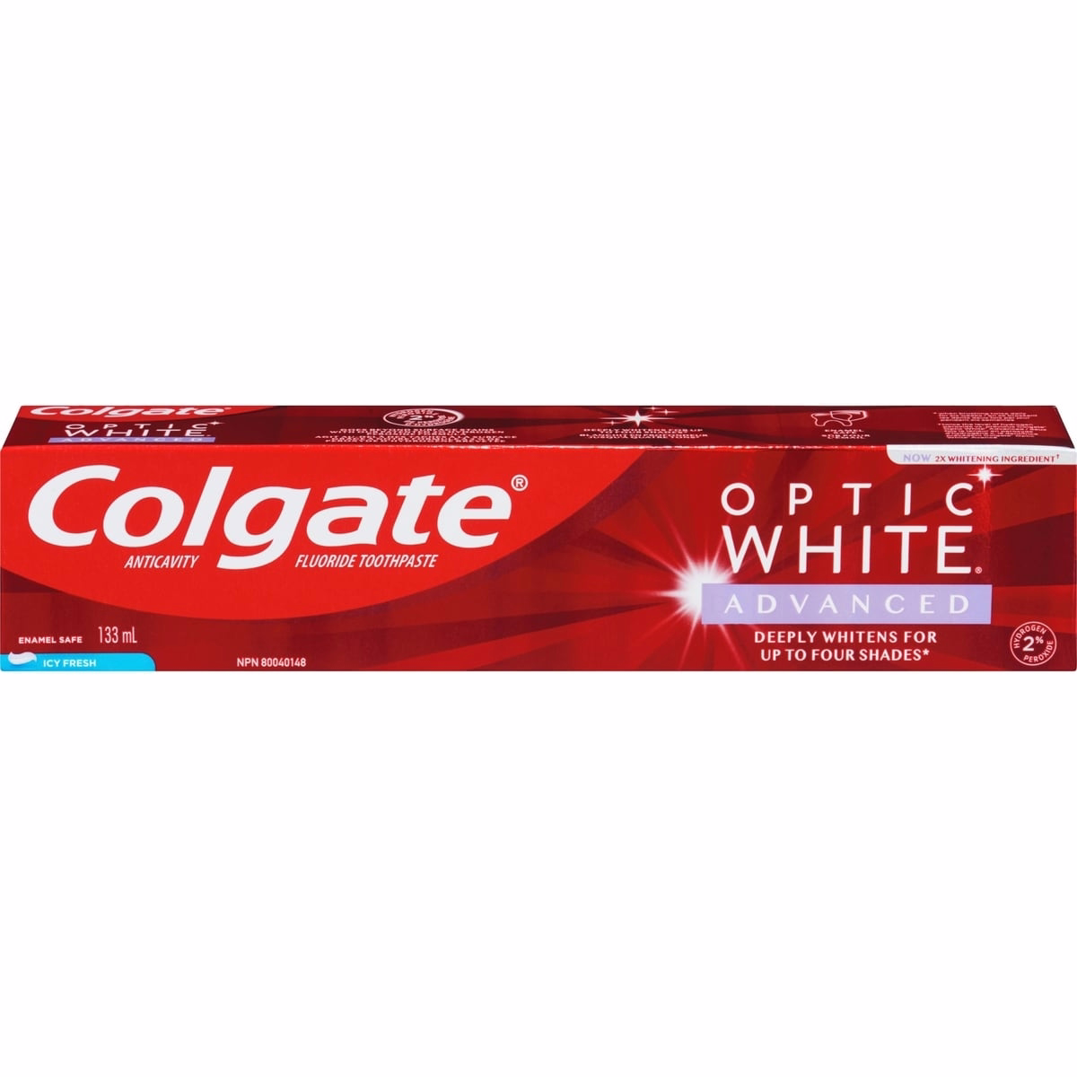 Colgate Optic White Advanced Teeth Whitening Toothpaste, Icy Fresh  133 mL
