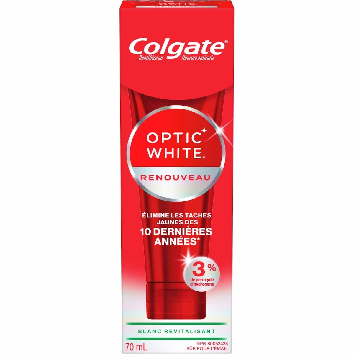 Colgate Optic White Renewal Teeth Whitening Toothpaste, Brilliant Shine, 3.0 oz