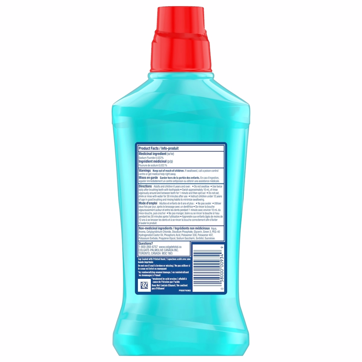 Colgate Total Daily Repair Fresh Mint Fluoride Mouthwash, 1 L