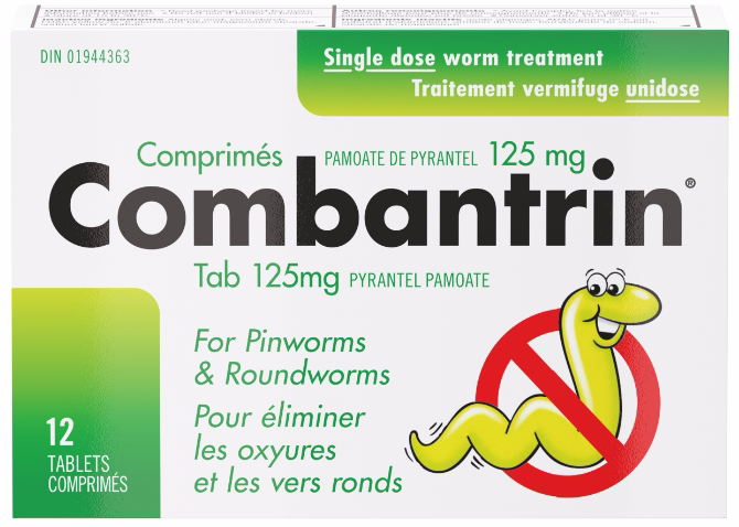 COMBANTRIN Tablets 12s 125mg - Fast and Safe Treatment for Pinworms and Roundworms