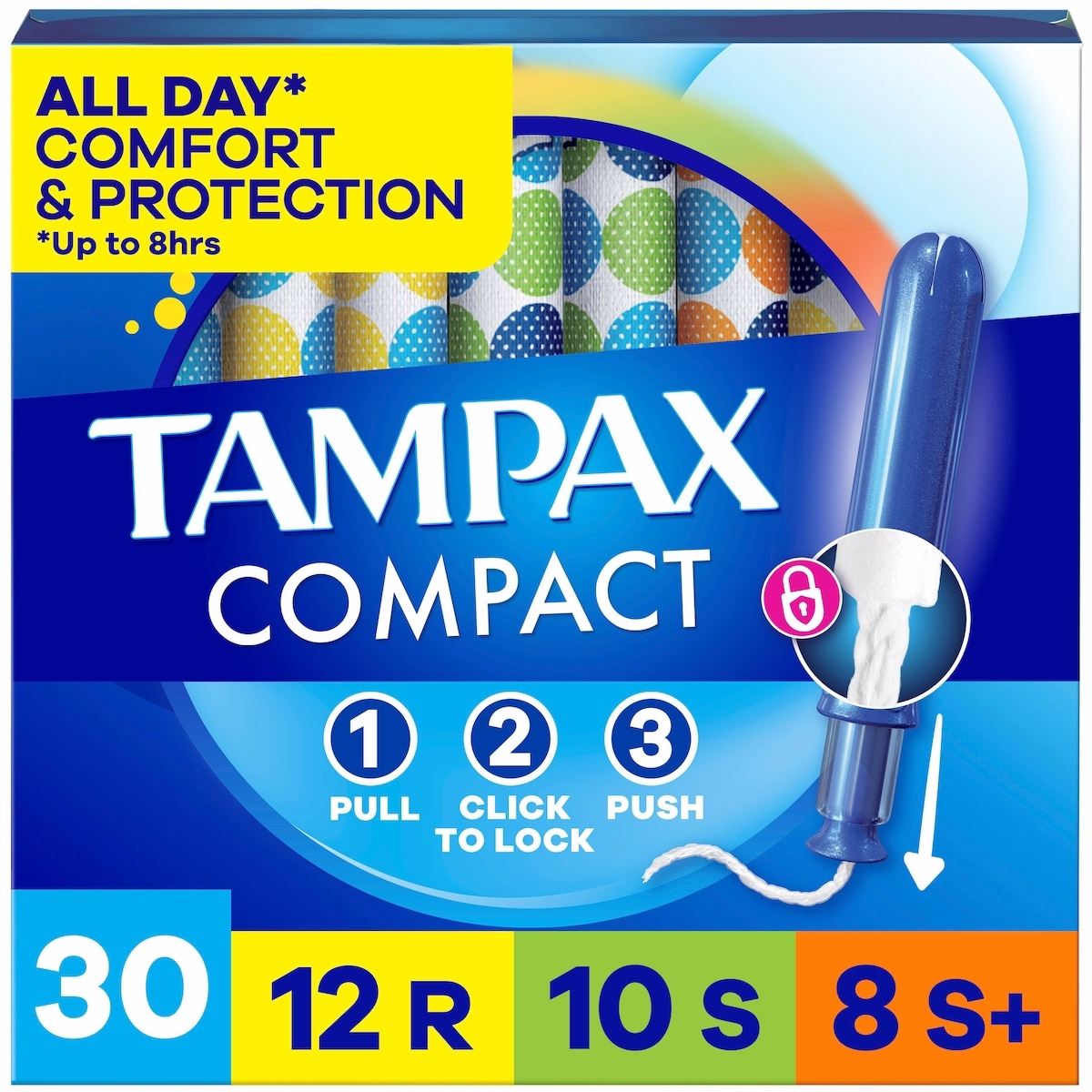 Compact Pearl Tampons Multipack, with LeakGuard Braid & Extendable Applicator, Regular/Super/Super Plus Absorbency, Compact Extendable Applicator, Uns