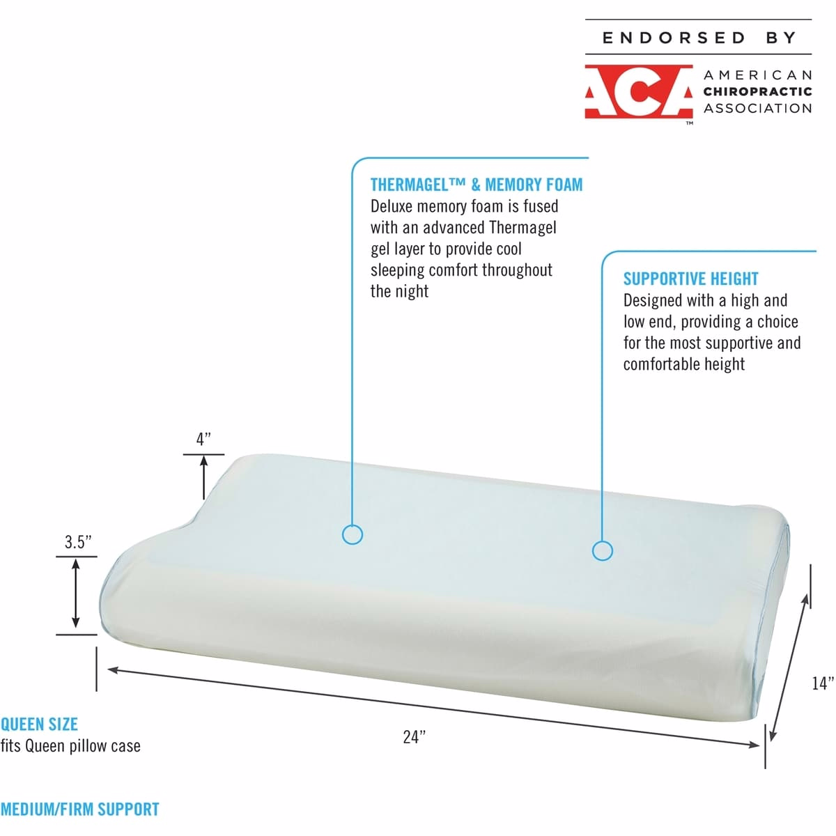 Contour Gel Memory Foam Cooling Pillow