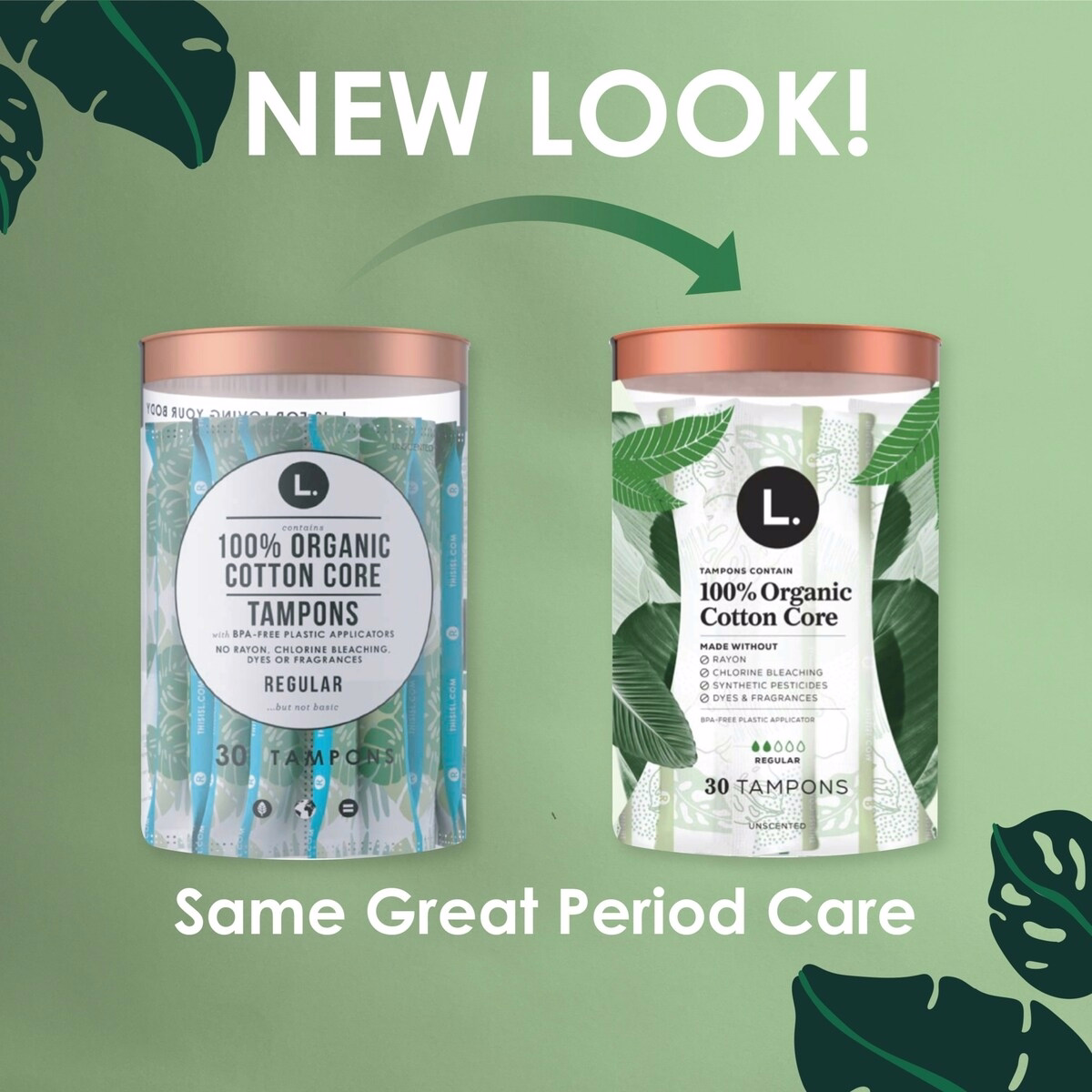 Cotton Tampons Regular/Super Absorbency Multipack, Free from Chlorine Bleaching, Pesticides, Fragrances, or Dyes