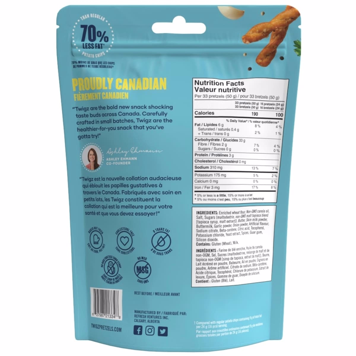 手作鹽味扭結脆餅，奶油香草蒜香