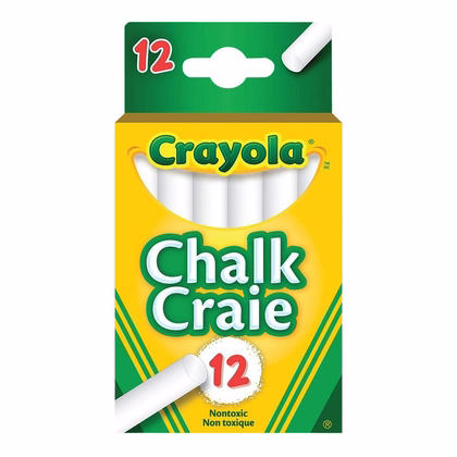Crayola@ Anti-poussiere Blanche Chalk - Paquet De 12 9266