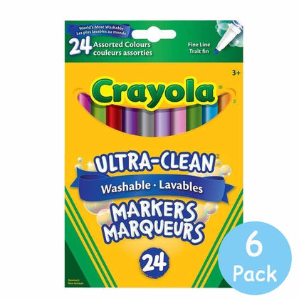 Crayola - Marqueurs Lavables De La Collection Colossal, Pointe Fine, Paq./24, Paquet De 24