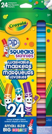 Crayola Pip-Squeaks Skinnies Fine Line Washable Markers  24 Count