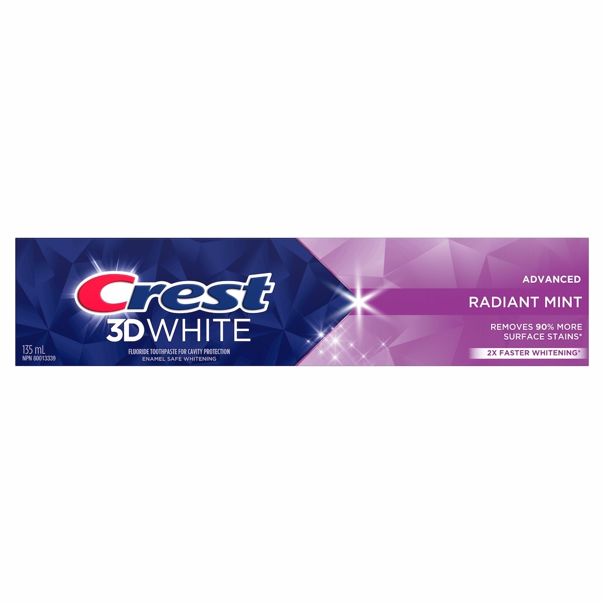 Crest 3D White Advanced, Teeth Whitening Toothpaste Radiant Mint, 135 ml