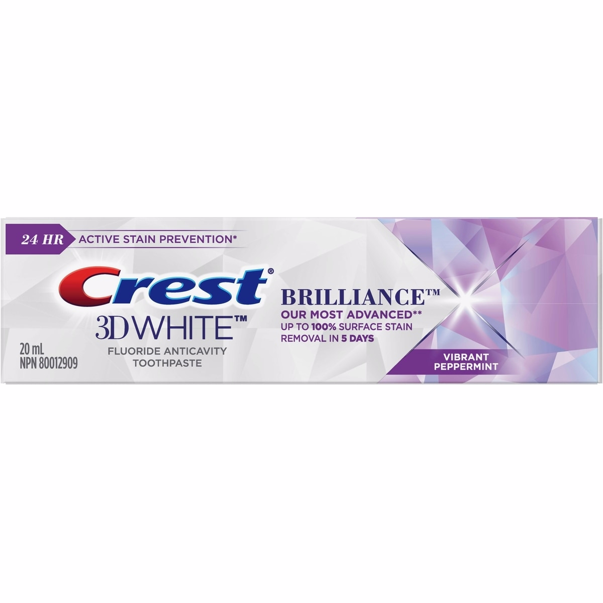 Crest 3D White Brilliance 鮮やかなペパーミント歯磨き粉 20mL