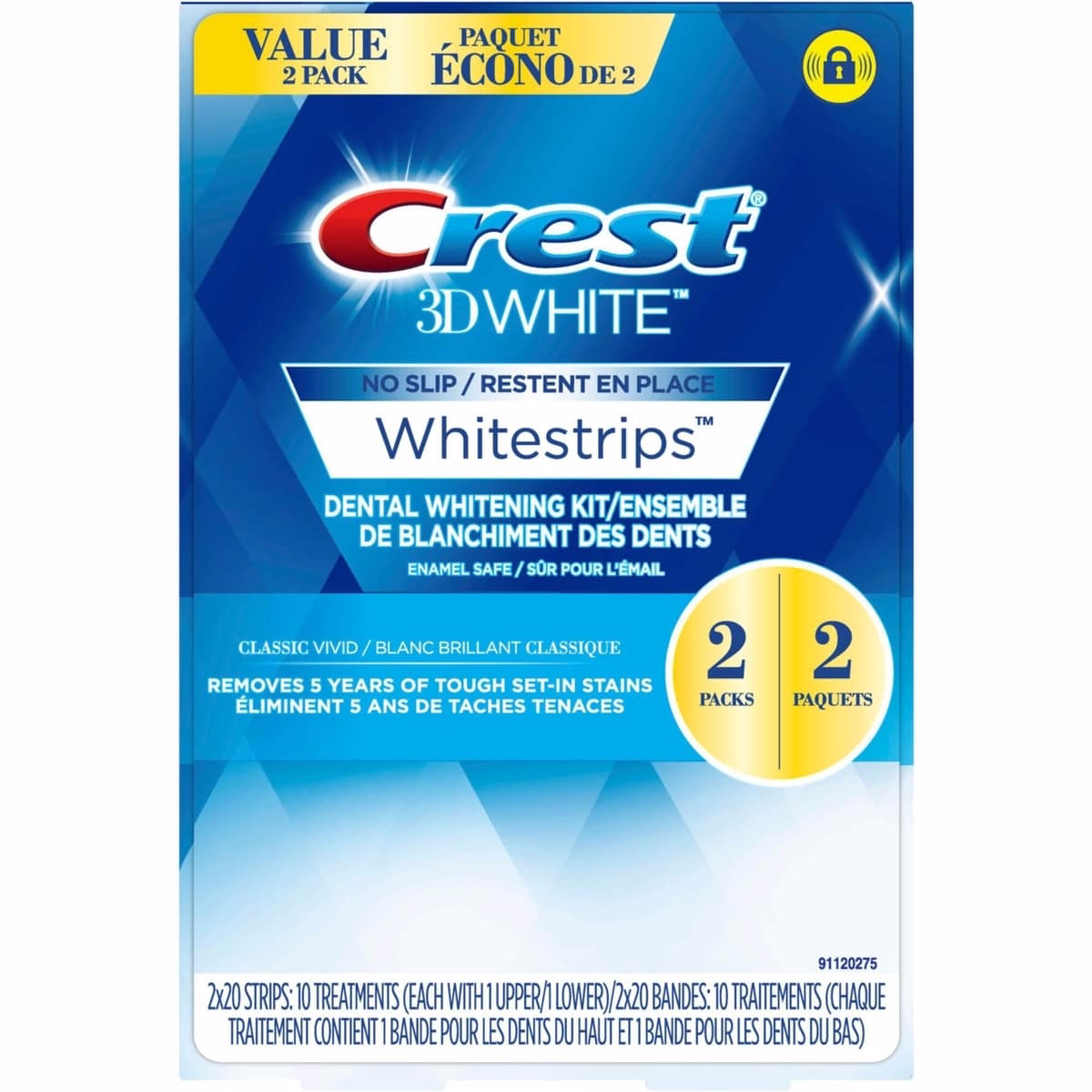 Crest 3D White Whitestrips Classic Vivid, 20 Treatments
