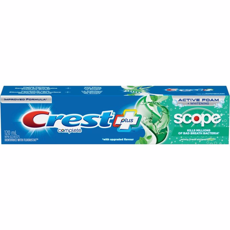 Crest Complete Whitening Plus Scope Minty Fresh Toothpaste 120 Ml