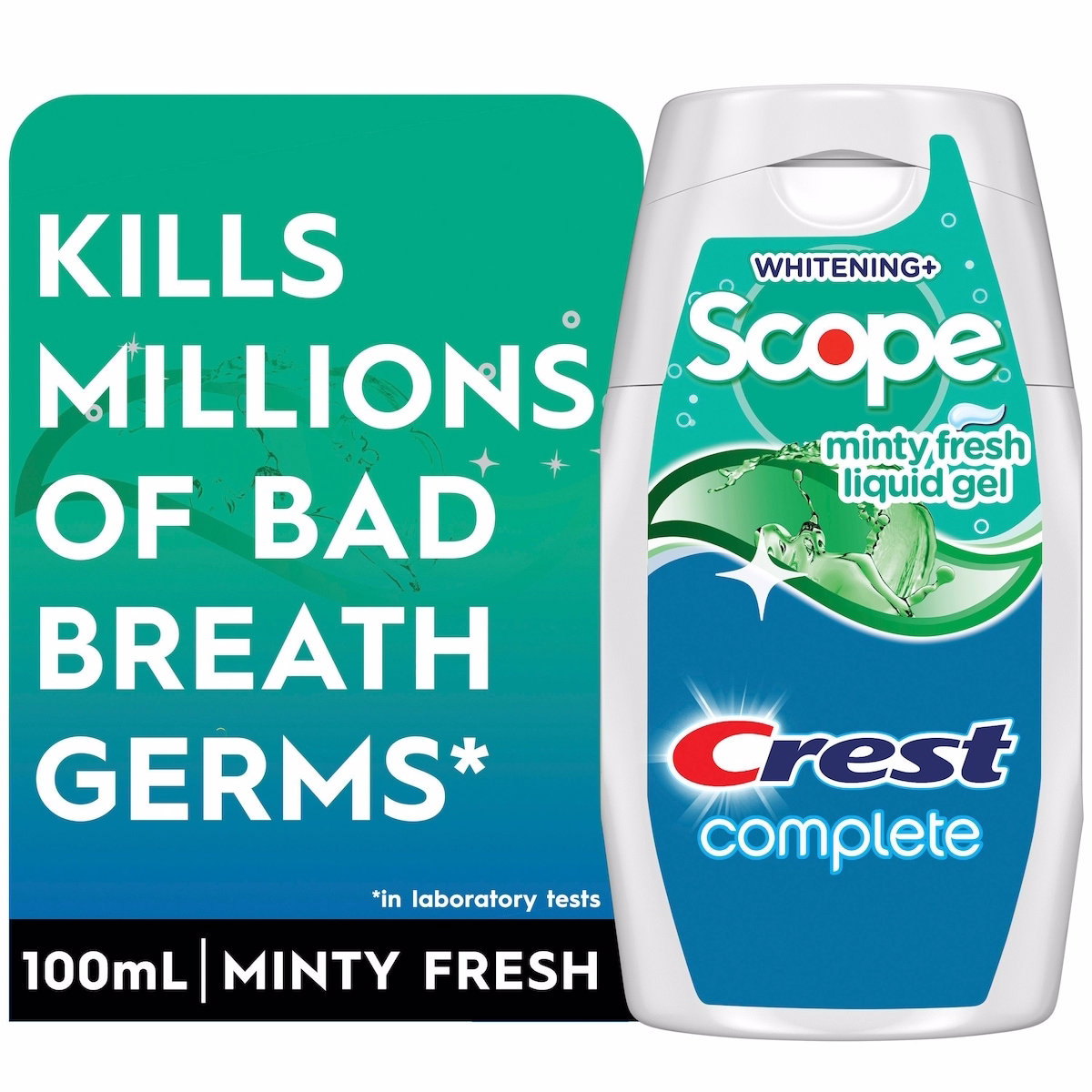 Crest Complete Whitening + Scope ミンティーフレッシュ リキッドジェル、100 mL