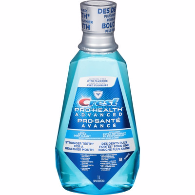 Crest Crest Pro-health Advanced, Extra Deep Clean Mouthwash, Fresh Mint, 1 L 1.0 L