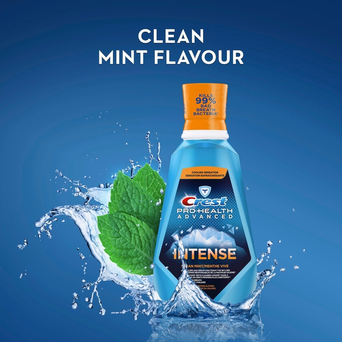 Crest Pro-Health Advanced Intense Mouthwash, Clean Mint, 1L Crest Pro-Health Advanced Intense Mouthwash, Clean Mint, 1L
