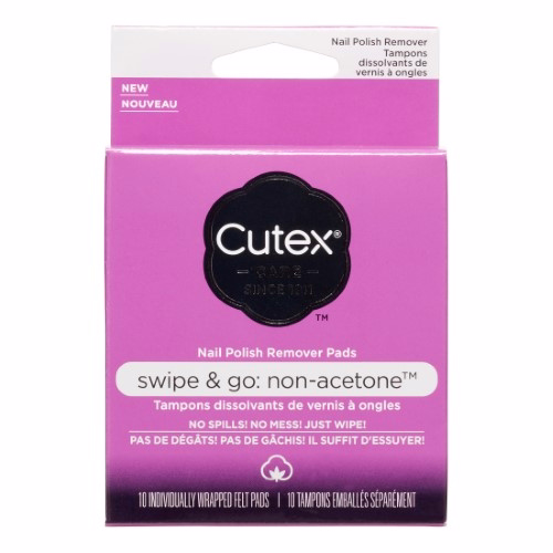Cutex Swipe And Go 무 아세톤 리무버 패드, 10입, 10개