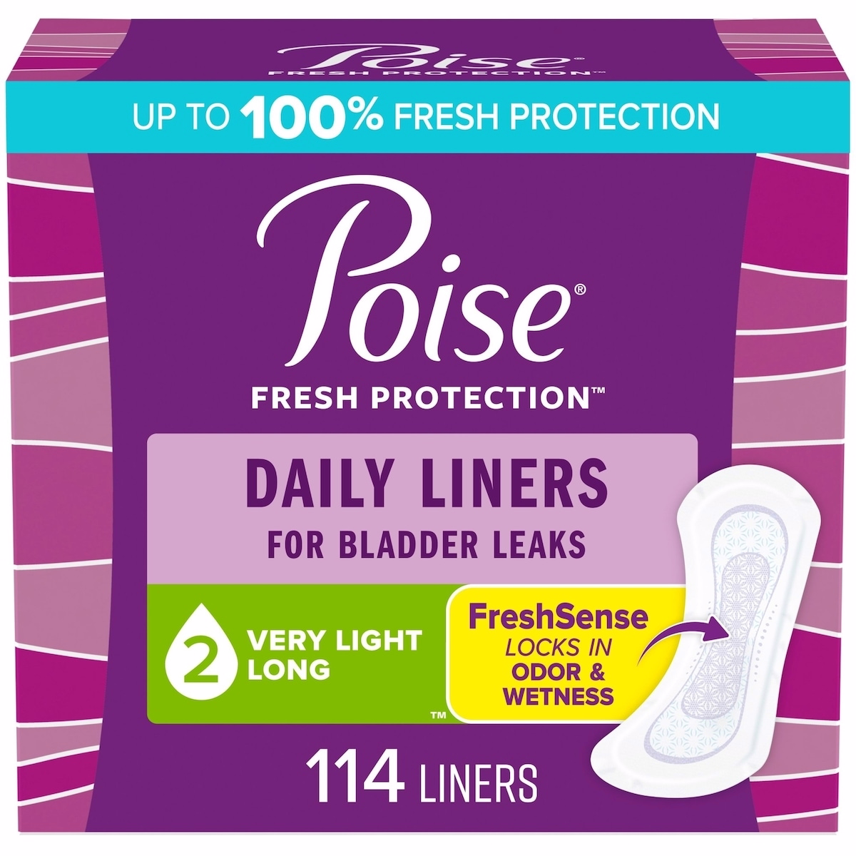 Daily Incontinence Panty Liners, Very Light Absorbency, Long